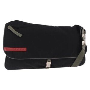 XP01290 Authentic PRADA Sports Shoulder Bag Nylon Black Silver